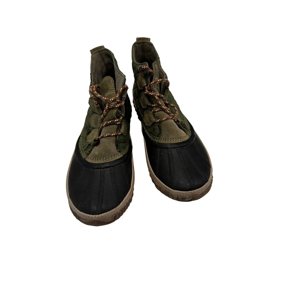 Sorel Out N About Plus Conquest Olive Green Waterproof Boots NL3152-371 Womens 9